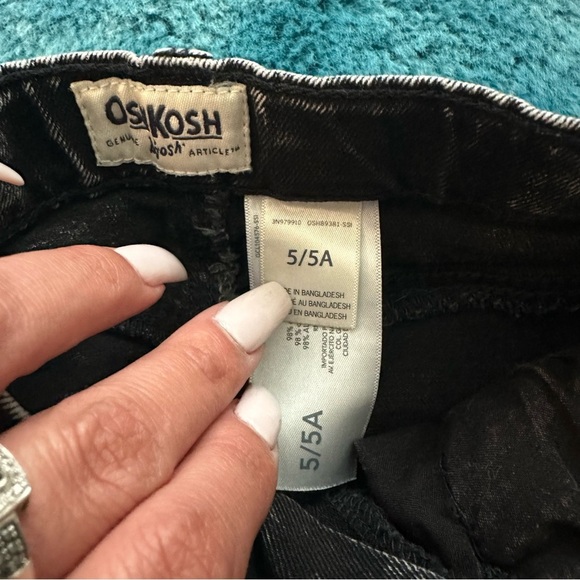 OshKosh B'gosh Black Denim Kids Jeans Size 5 Girls - Picture 4 of 13